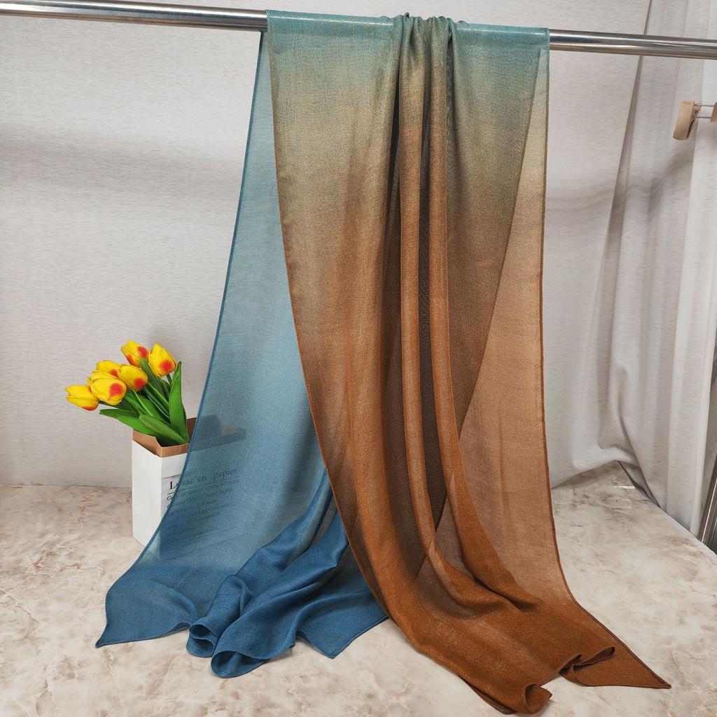 New Bamboo Gradient Modal Scarf Elegant Tie-Dye Muslim Hijab Breathable Sunscreen Headband for Women Summer Lightweight Hijab