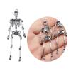 DIY Alloy Silver Skeleton Pendant Costume Party Keychain Crafts Vintage Skeleton Pendant for Jewelry Making