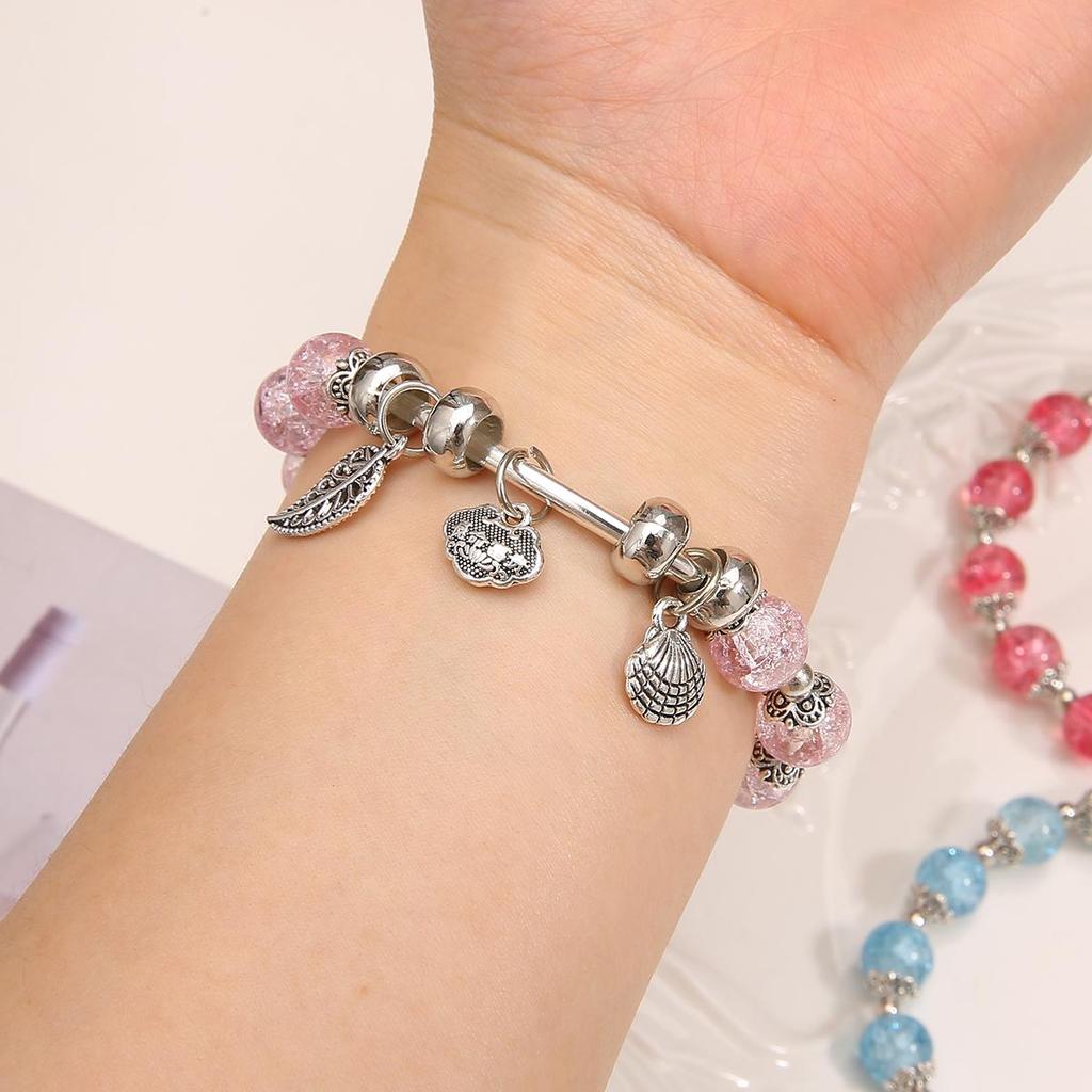 Стеклянные бусины цветочный браслет ювелирные изделия аксессуары для девушек женщин