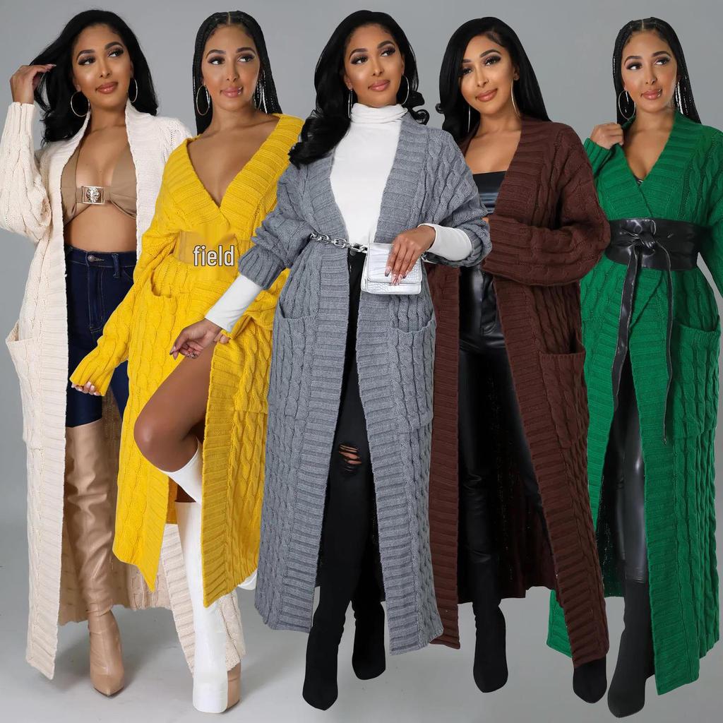 Женское сексуальное пальто-свитер с длинным рукавом в европейском и американском стиле - мода осень/зима