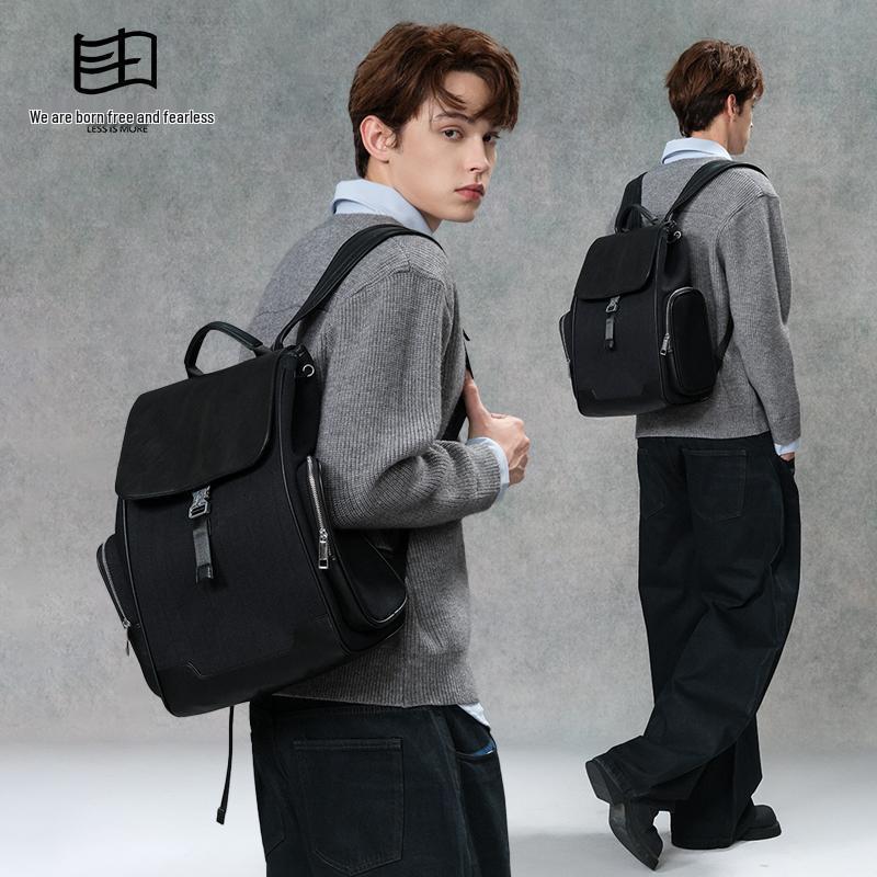 Whale Language Vintage Genuine Leather Laptop Backpack for Men - Stylish College Student Bag