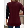 New Women's Colorblock Contrast Button Split Long Casual Top, Leisure
