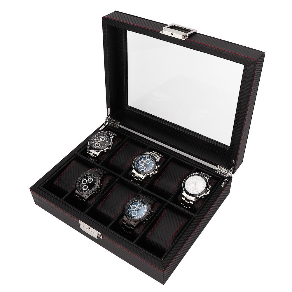 10Grids портативный ящик для хранения часов с дисплеем для путешествий, чехол-органайзер