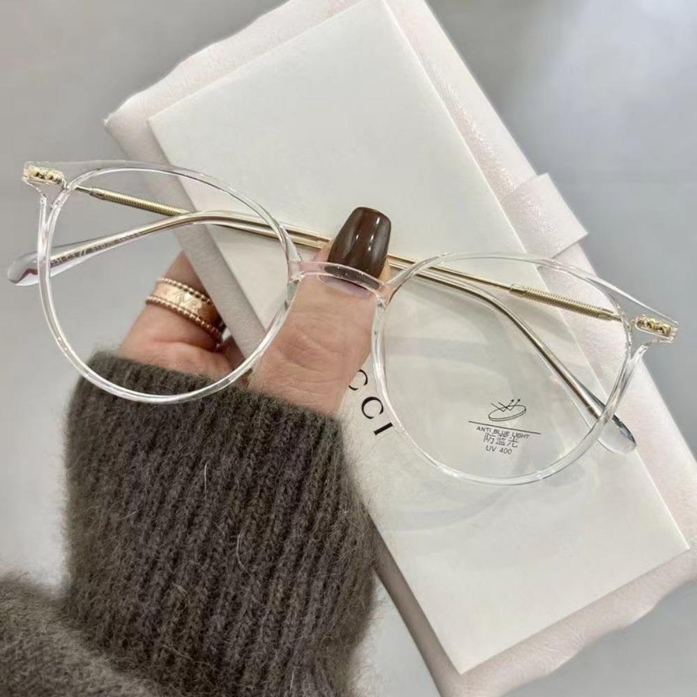 Round Glasses Frame Myopia Women Prescription Eyeglasses Anti-blue Light Ultra-light TR90 Fashion Eyewears