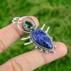 Sodalite Gemstone Chrome Diopside Sterling Silver Bezel Artisan Elegant Pendant
