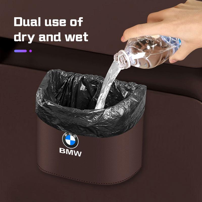 BBKH5 Leather Car trash can, door hanging storage box For BMW 1 3 5 7 Series E40 E60 E70 F40 F48 E90 G20 G30 G32 X1 X2 X3 X5 X4 X6 X7