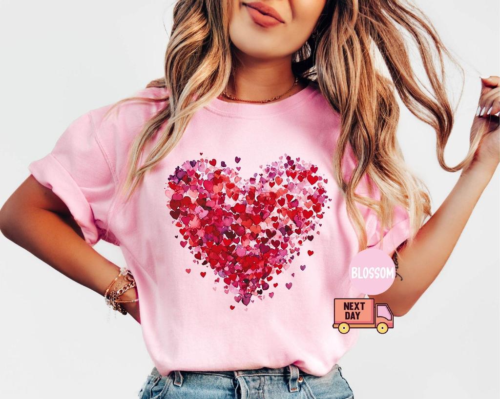 Comfort Colors® Valentine Heart Shirt, Heart T-Shirt, Love shirt, Valentines Day Shirt, XOXO Shirt, Happy Valentines Day Tee, Cute Heart Tee