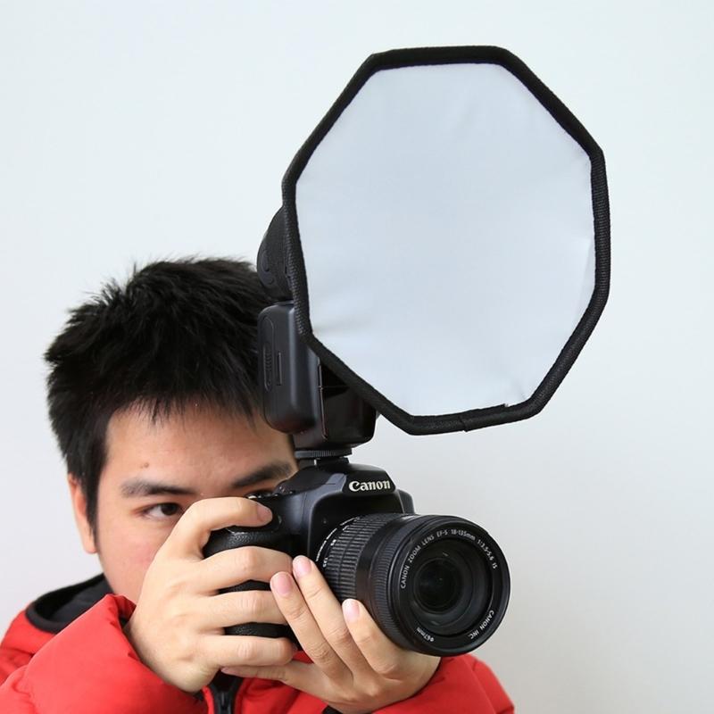 Октагональный софтбокс-диффузор для вспышки, складной отражатель для вспышки для зеркальной камеры, улучшает освещение для портретной фотографии, 20 см