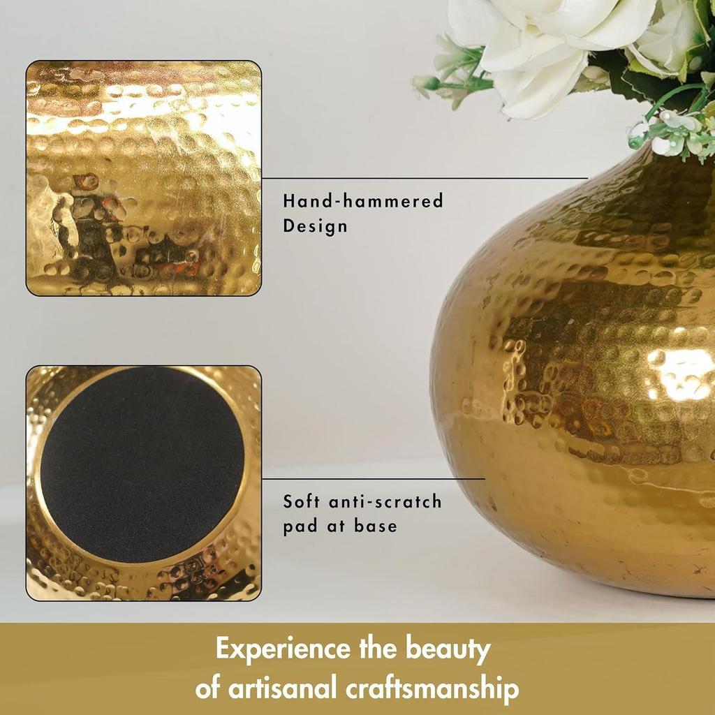 Металлическая ваза для цветов для домашнего декора | Настольный декоративный предмет для спальни, гостиной, офиса | Лучший подарок на свадьбу, фестивали, день рождения |