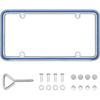 1pcs Heavy Duty Metal License Plate Frame, Made of Zinc Alloy with 4 CHR-Blue