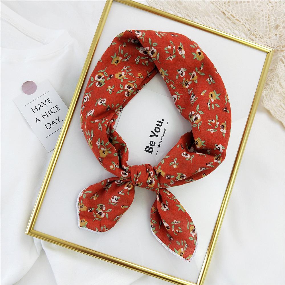 New Cotton & Linen Square Scarf: Women's Spring-Summer Korean Fashion Headscarf