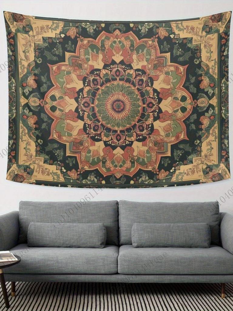 Golden Mandala Tapestry Excellent Home Decoration Bedroom Dorm Wall Hanging Background Cloth Festival Gift