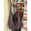 Premium Maillard Bucket Tote Bag New Soft Leather Large Capacity Shoulder Bag Retro Versatile Commuter Bag