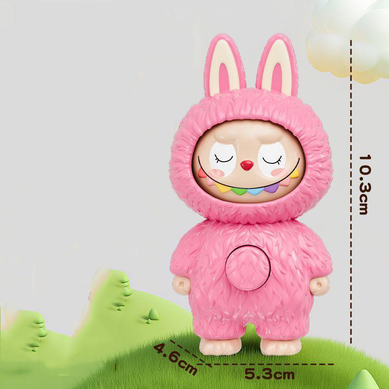 Internet Celebrity Labubu Cartoon Toy Pendant, Face Changing Keychain Figurine Decoration, Creative and Cute, Super Cute