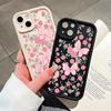 For iPhone 16 15 Pro Max Redmi Note 13 12 11 Pro Samsung S23 FE S24 Plus S24 Ultra A52 A72 A54 Beauty Rose Flower and Butterfly Pattern Phone Case