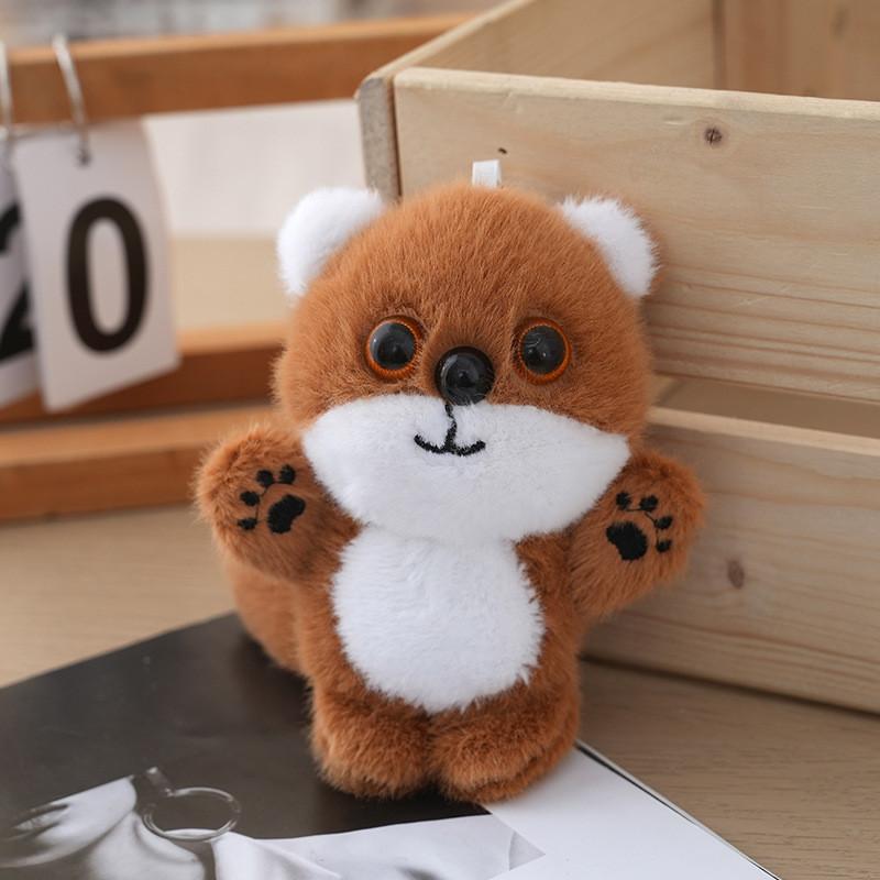 Милый лисенок, маленький кулон, плюшевая игрушка, кукла, подвеска для рюкзака, брелок, мода