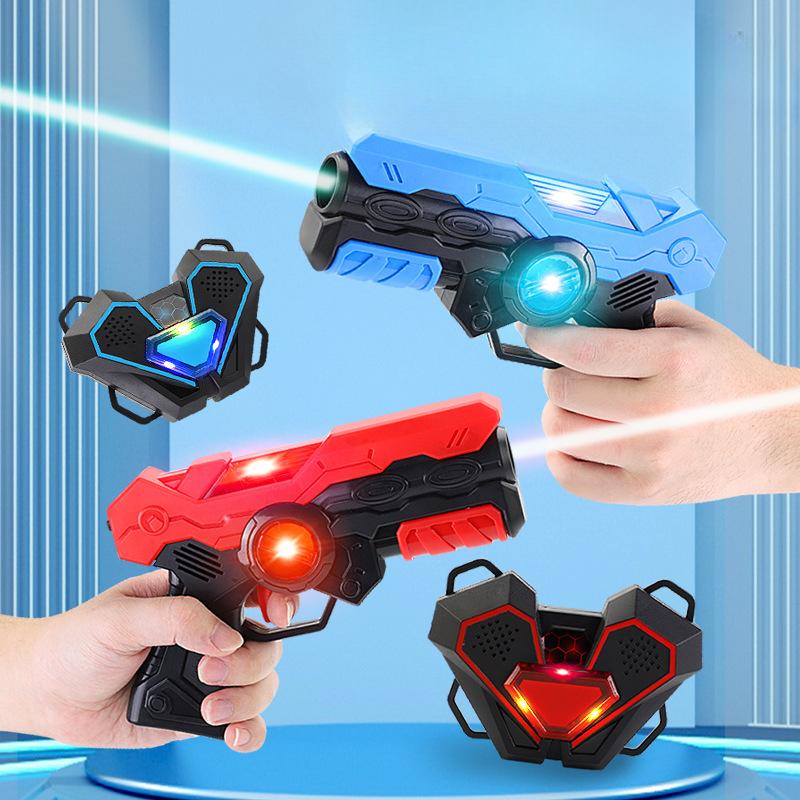 Electric Infrared Laser Tag Gun Indoor Shooting Battle Toy Gun with Sound Light Vibration Effects Boys Outdoor Sports Toys Gifts