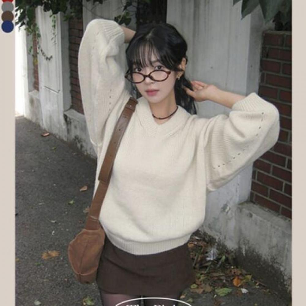 The Pink OVersized V Neck Knit