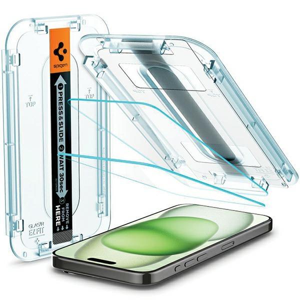 Spigen Glas.TR "EZ FIT" tempered glass for iPhone 15/16 clear