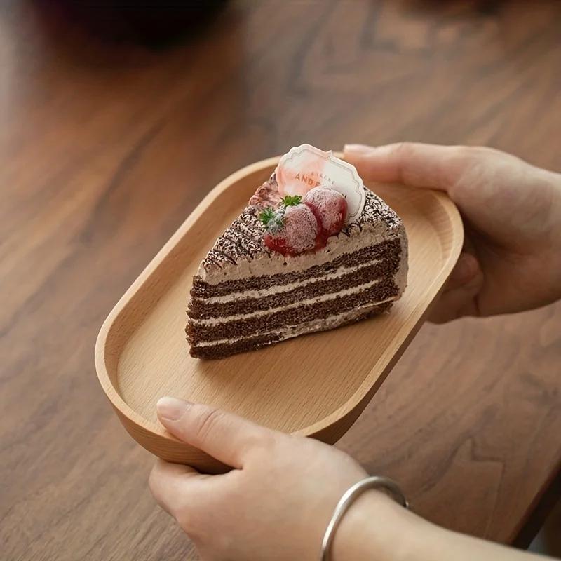 1 шт. столовая посуда из цельного дерева круглая десертная тарелка в японском стиле деревянный поднос тарелка для закусок тарелка для сухофруктов деревянная тарелка