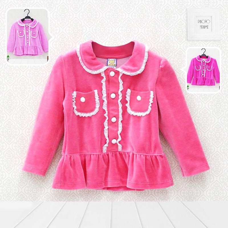 Одежда для новорожденных девочек, платье, бархатный зимний весенний топ с длинными рукавами, кружевной ковбойский комплект с пуговицами, детская одежда, одежда принцессы