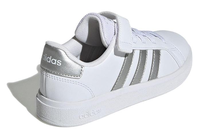 Adidas Grand Court 2.0 Little Kid 'White Matte Silver' GW6516