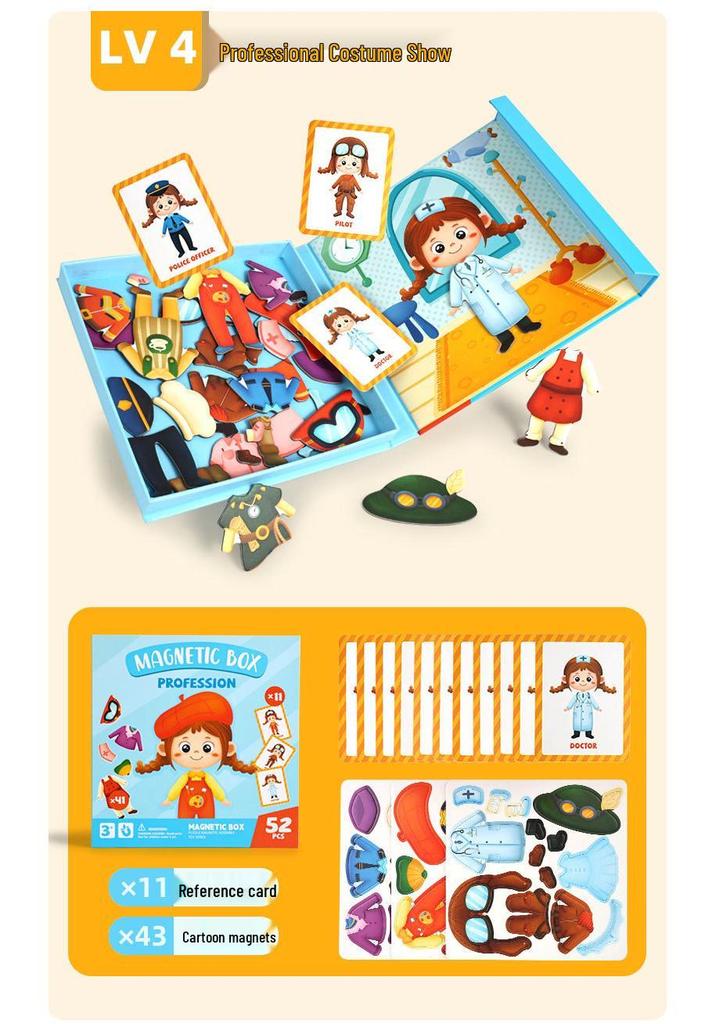 Магнитная игра-одевалка TEMU для детей (Возраст 3-6 лет) - Развивающая игрушка «Сделай сам»