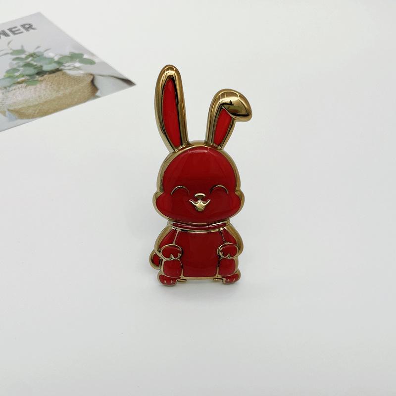 Cute Rabbit Phone Grip Stand Foldable Adjustable Universal Compatibility Cartoon Bunny Design Secure Grip for Smartphones and Tablets