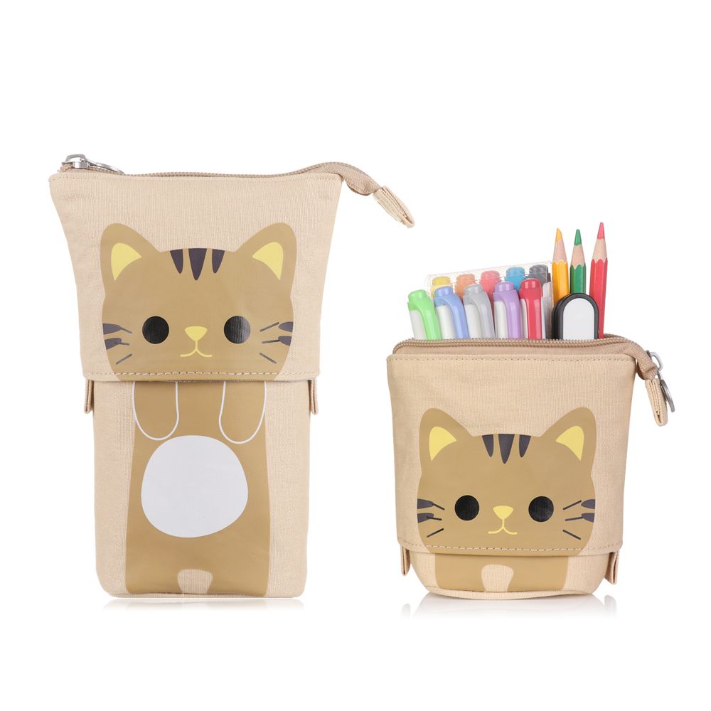 Большая вместимость Школьные принадлежности Косметичка Пенал Коробка для хранения на молнии Телескопическая сумка для ручек