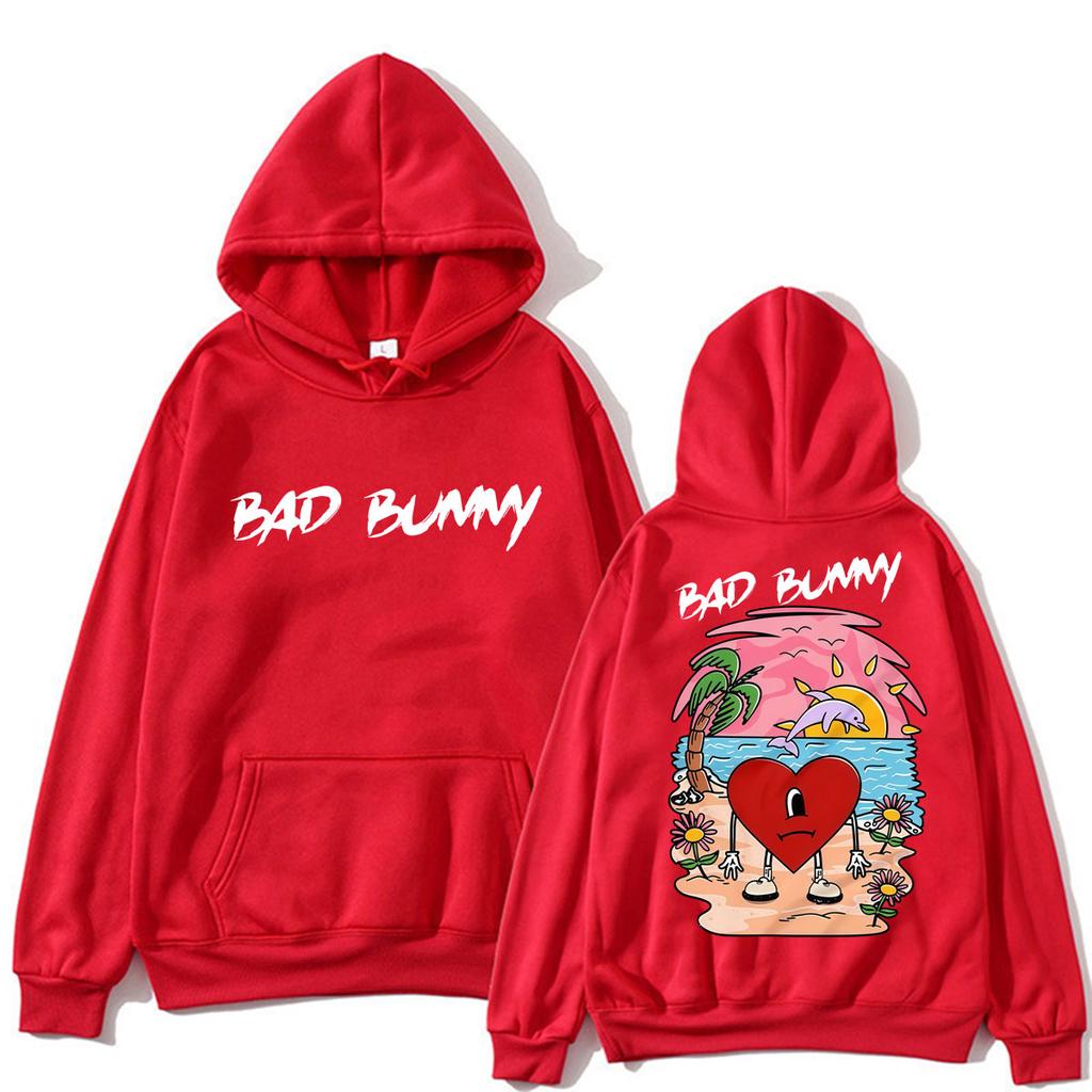 Худи с принтом альбома рэпера Bad Bunny "Un Verano Sin Ti" для мужчин и женщин, модная эстетичная толстовка, свободный флисовый повседневный пуловер