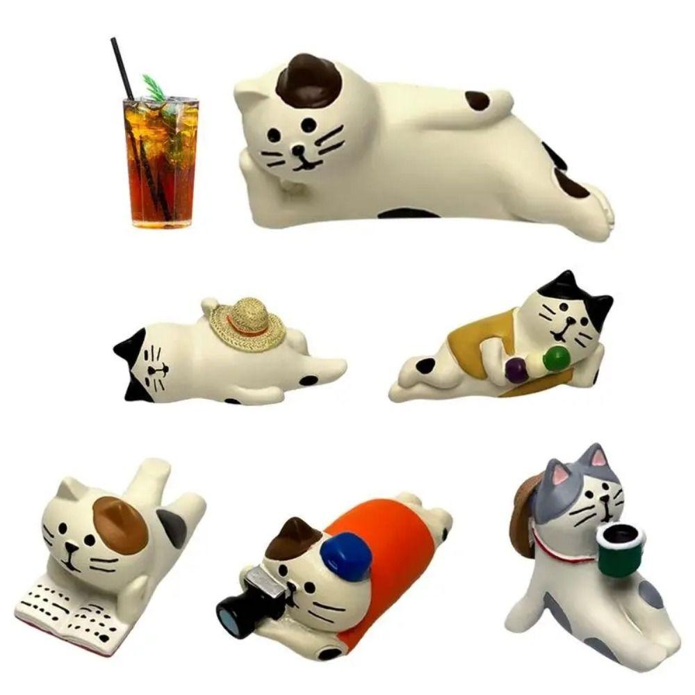 Смола Кот Фигурка Кота Милый Котенок Животное Автомобиль Украшения Зеркало Заднего Вида