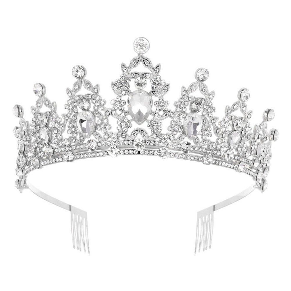 Корона-тиара Роскошная винтажная свадебная корона в стиле барокко Прическа Корона Тиара Кристалл Горный хрусталь Корона