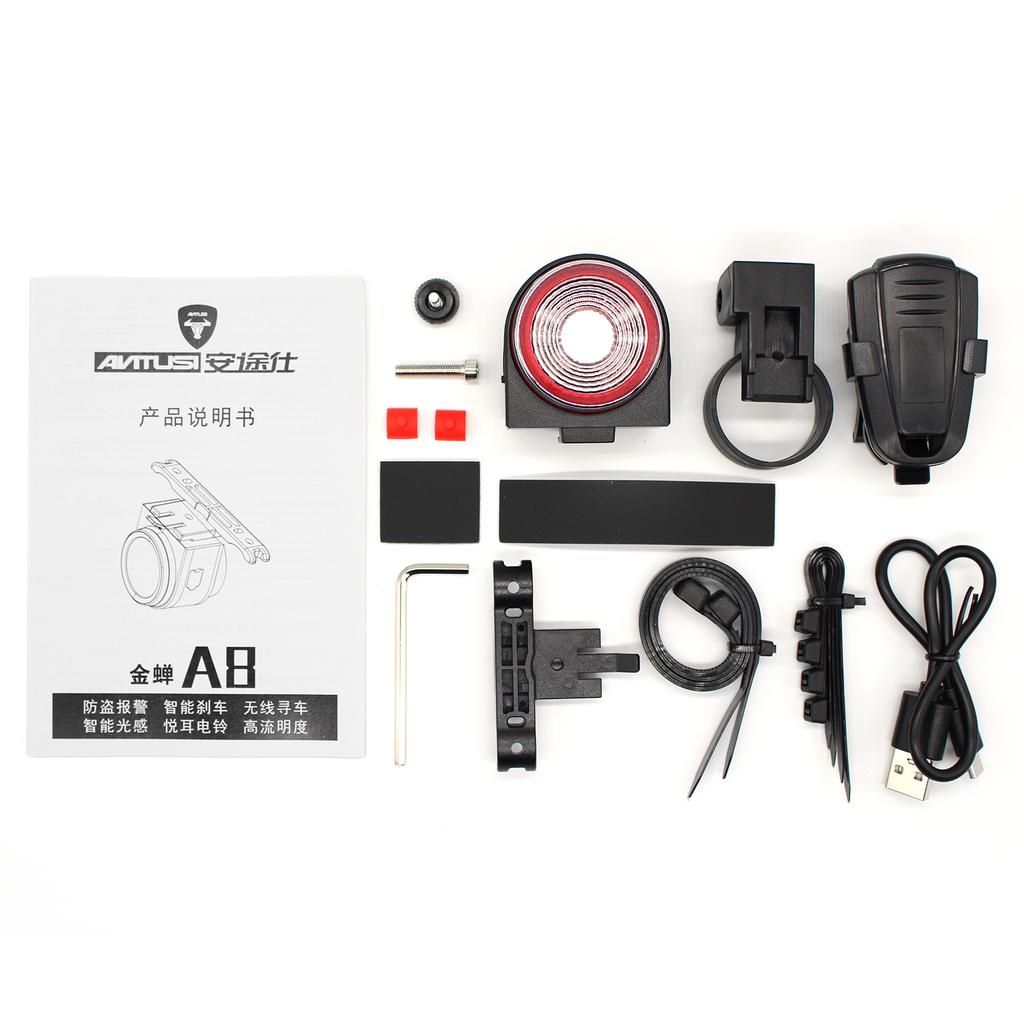 Anti-theft Bike Alarm Rear Light Wireless Remote Control Bicycle Taillight Waterproof Smart Cycling