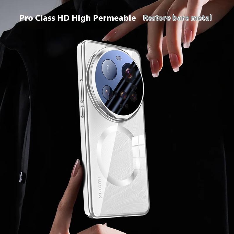 For Xiaomi 15 Ultra Case Compatible with MagSafe Lens Film Kickstand Clear PC Back Cover