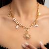 Vacation Style Necklace Retro Jewelry Female Starfish Shell Fishtail Fashion Alloy Sun Pendant