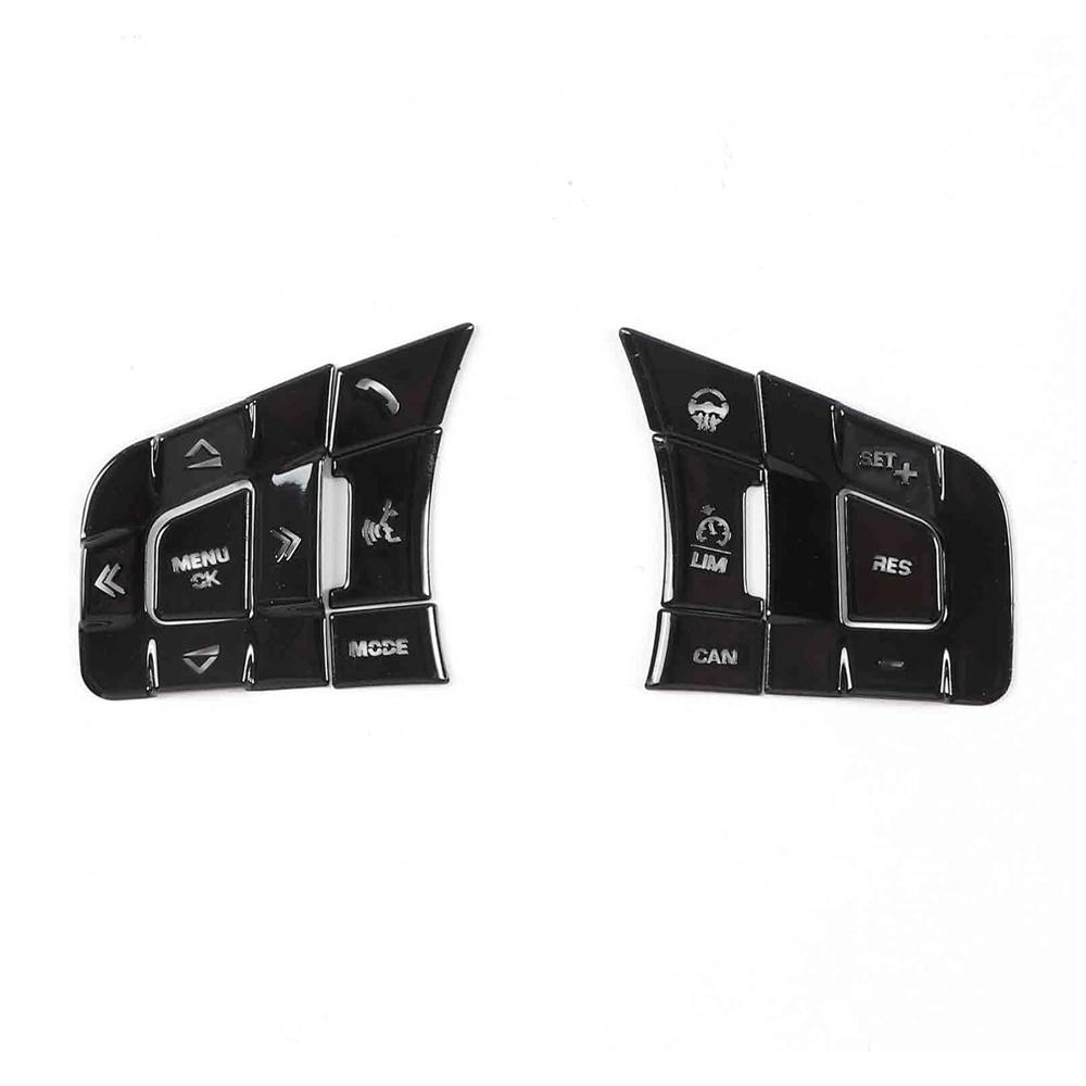 Black Aluminum Steering Wheel Control Button Trim For Jaguar XE XF F-Pace F-Type