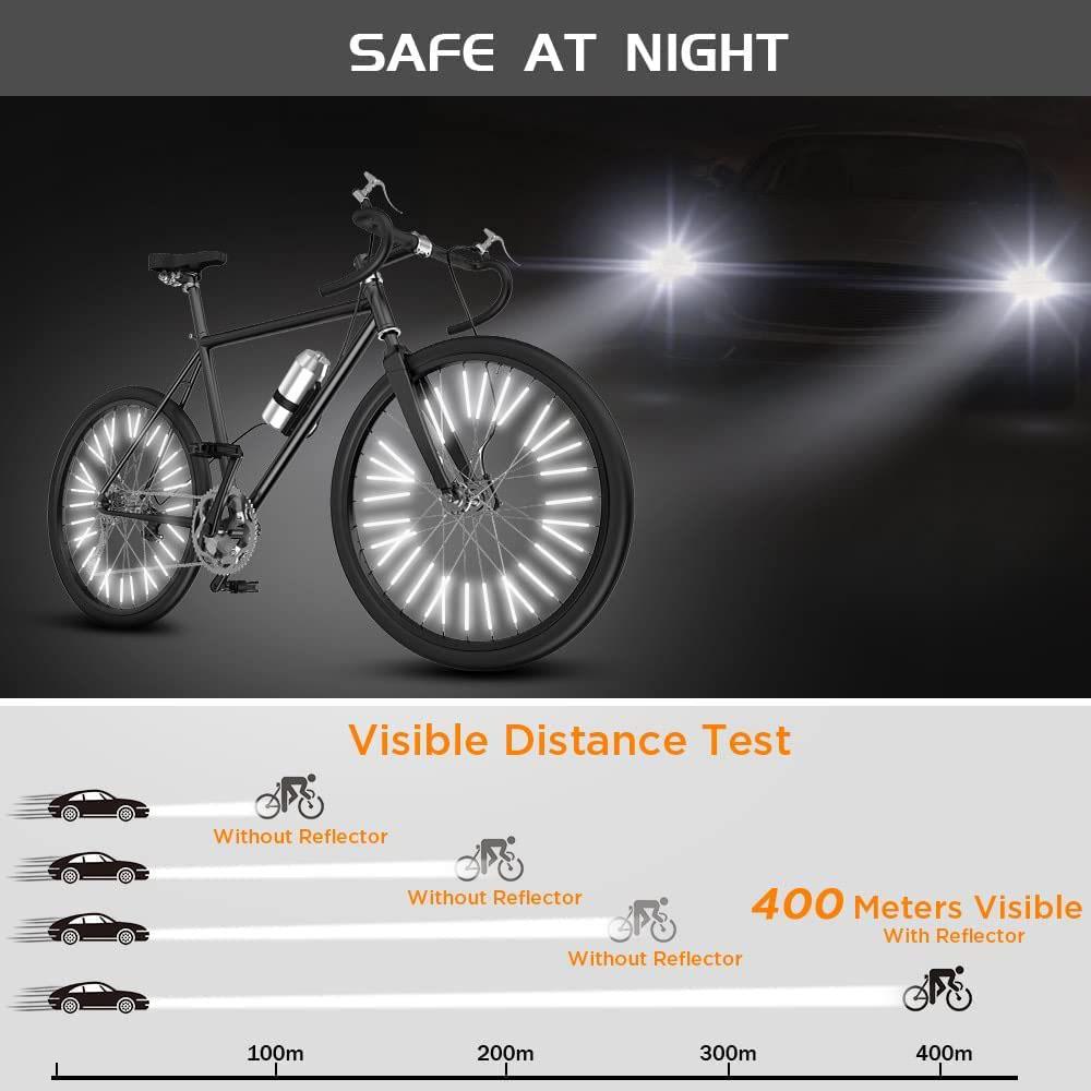 12Pcs Bicycle Spoke Reflectors Bike Reflector Tube Cycling Night Safety Reflective Bikes Wheel Rim Spoke Mount Clip Tube 80mm