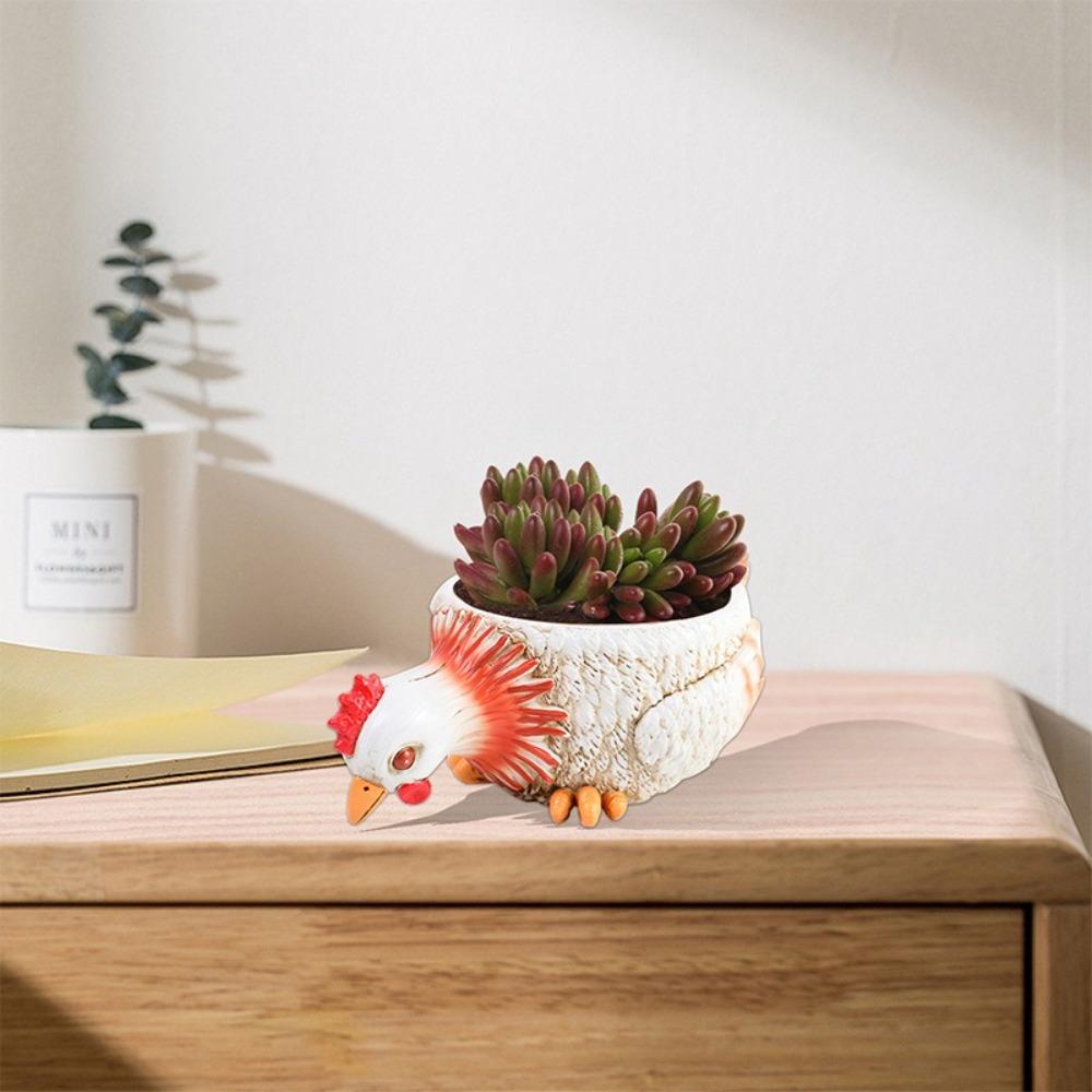 Поделки из смолы Петух Утка Цветочный горшок Мультяшный Контейнер для растений Горшок для посадки Декорация