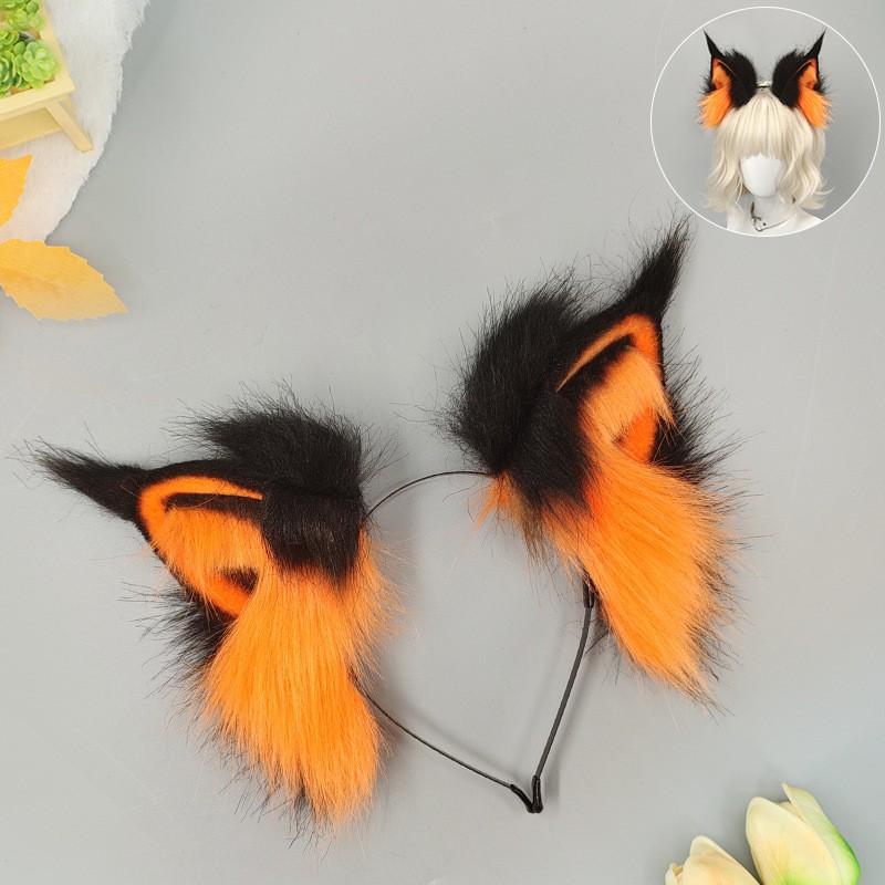 Fluffy Animal Ear Headband Cosplay Anime Convention - Fox Wolf Lynx Ears In Soft Plush Adjustable One Size