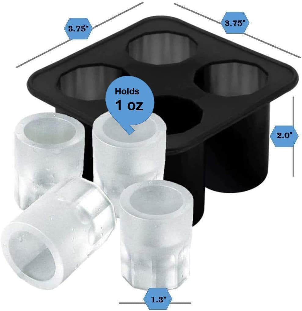 Creative Round Cup Shape Silicone Ice Cube Mold Four Hole Press Ice Block Maker for Whiskey Beer Bar Kitchen Accessories