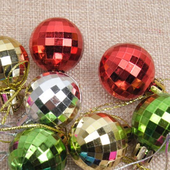 12 шт. 3 см Рождественская елка Цветной шар Небьющийся Разные стили Гальваническое покрытие Яркий цвет Высокий глянец Фестиваль Мини Рождественская вечеринка Декор Подвесной