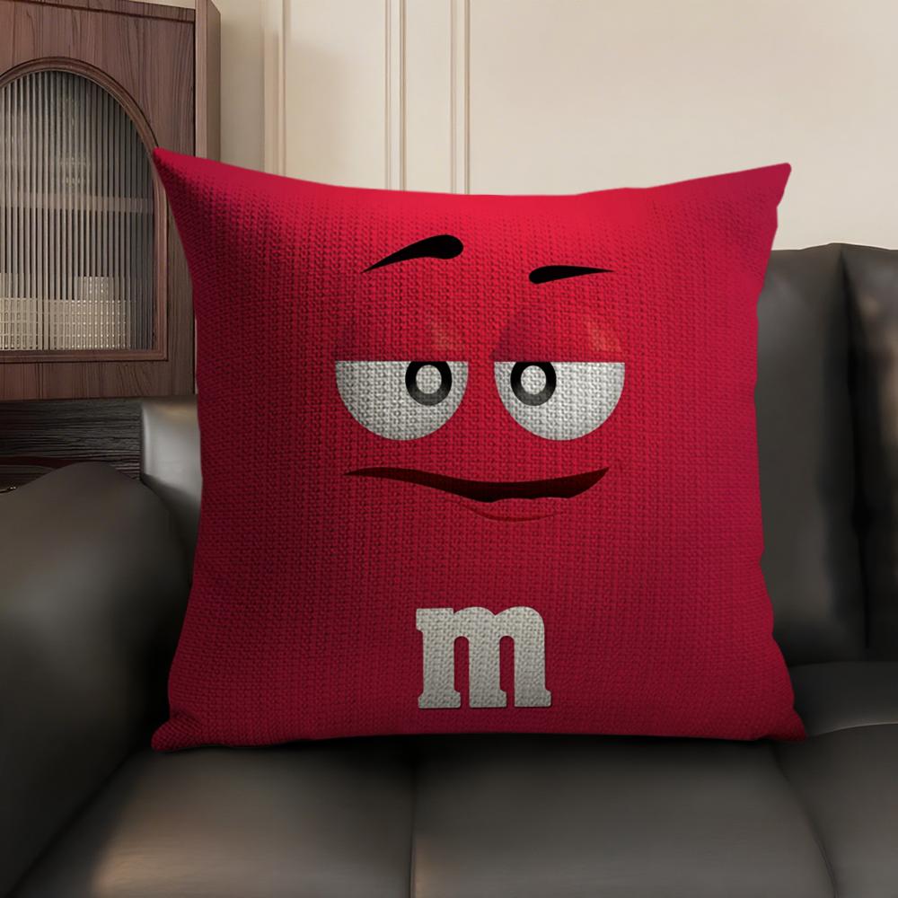 Милая забавная арт M-M&M'S Наволочка Летняя Дышащая Лен Органическая ткань Двусторонняя печать Чехол для подушки на диван Домашний декор