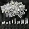 55 Pcs Small Particles Mix Bricks Transparent Clear White Thick Brick Model Classic Bulk Parts Building Blocks Gifts Toys for Children