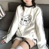 Japanese Woman Tshirts Longs Leeve O-neck Casual Tees Streetwear Fashion Oversized Tops Cartoon Print Sweet T-shirts