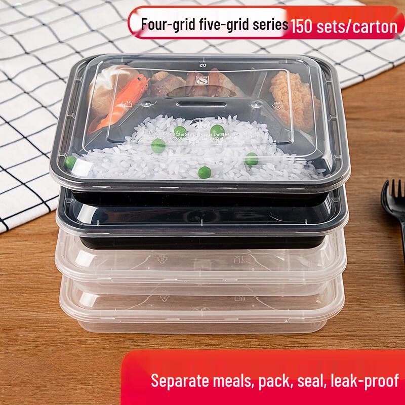 MOLUONA Disposable 3-Compartment Takeaway Lunch Boxes