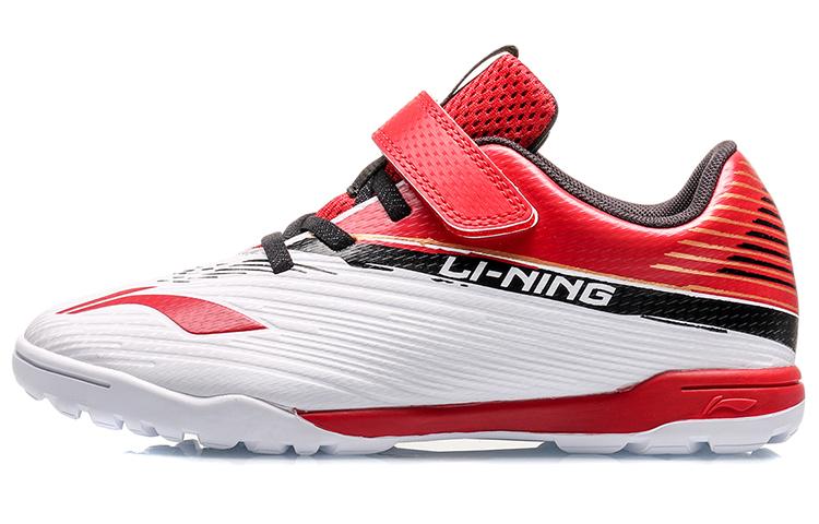 Li Ning YOUNG Нескользящие Амортизирующие Износостойкие Низкие Футбольные Бутсы для Детей Красный Белый Подростки YKGQ006-7