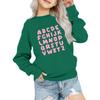 Kids' Fashion Loose-Fit Casual Long-Sleeve Christmas Print Oversized Crewneck Sweatshirt