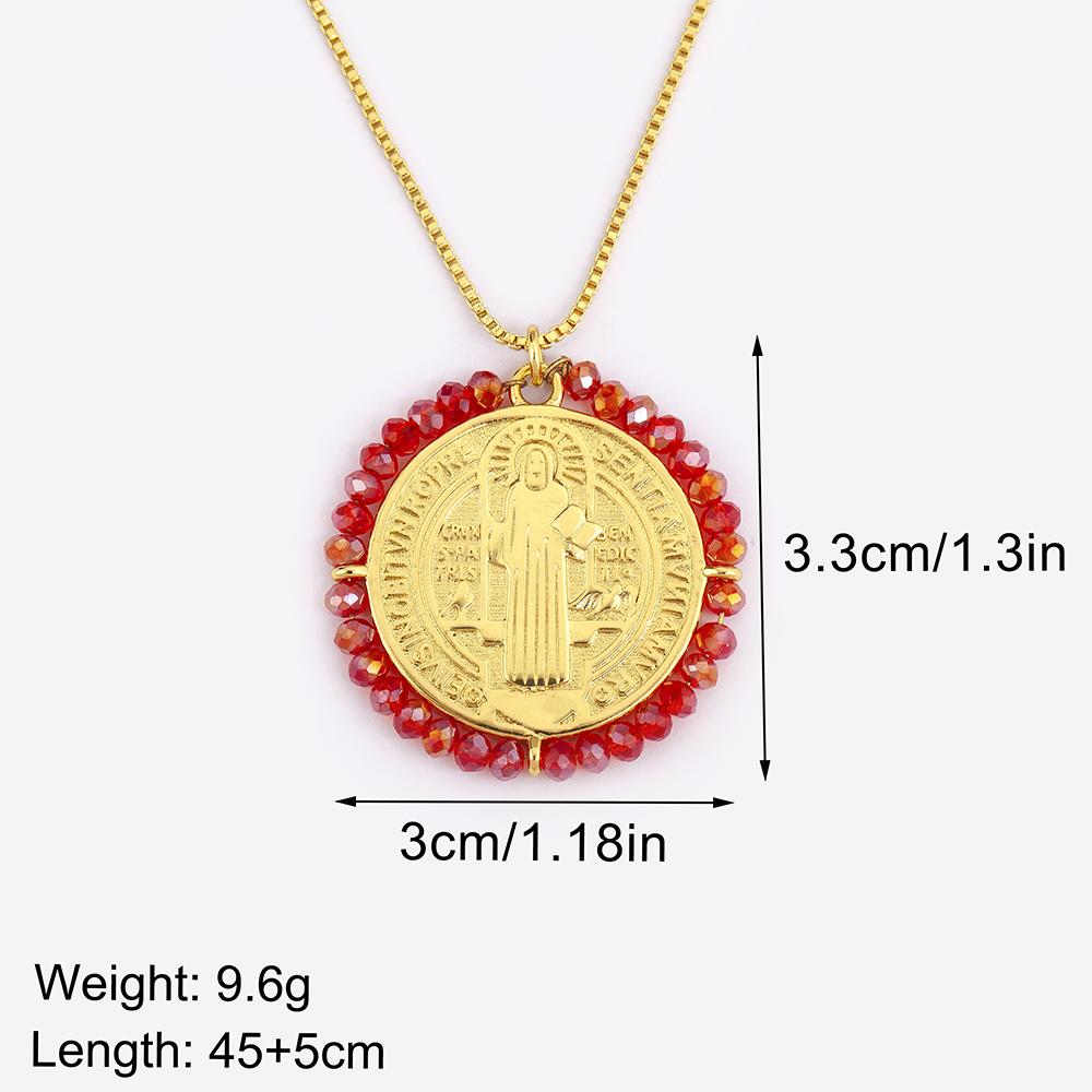 Nidin Новый Креативный Дизайн Круглая Форма Инкрустированные Бусины Подвеска-Шарм Ожерелье Для Женщин Мужчин Религиозный Стиль Ювелирные Аксессуары Подарок