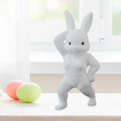 Пасхальный мускулистый кролик фигурка милая мини 3D-печатная статуэтка кролика коллекционный кролик украшение для весеннего домашнего стола полки декора