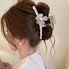 Glossy Flower Hair Claw Clip Strong Grip High Capacity For Daily Use Parties And Pretty Hair Styling